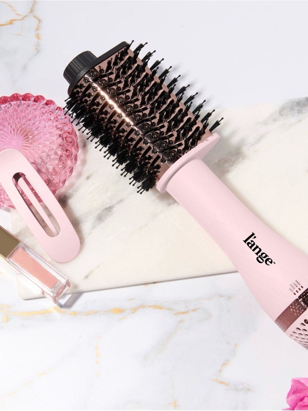 Lange Pink Barrel Rotating Hot Air Styling Brush